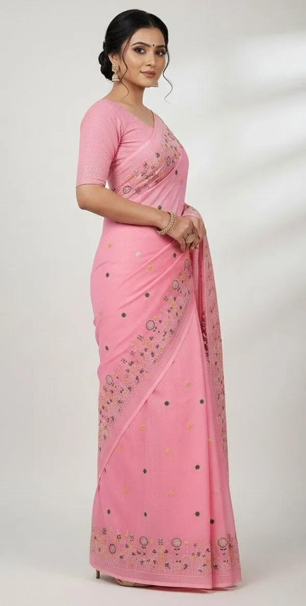 Sindhuja_Fashion_House_Embroidered,_Floral_Print_Handloom_Khadi_Saree_(Pink)