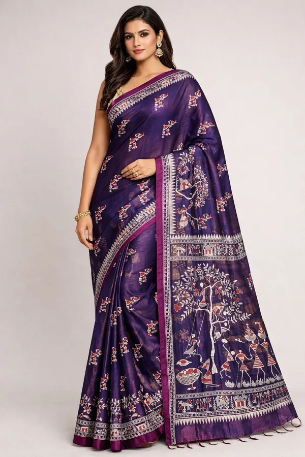 Sindhuja_Fashion_House_Printed,_Graphic_Print,_Woven_Handloom_Tissue_Saree_(Purple)