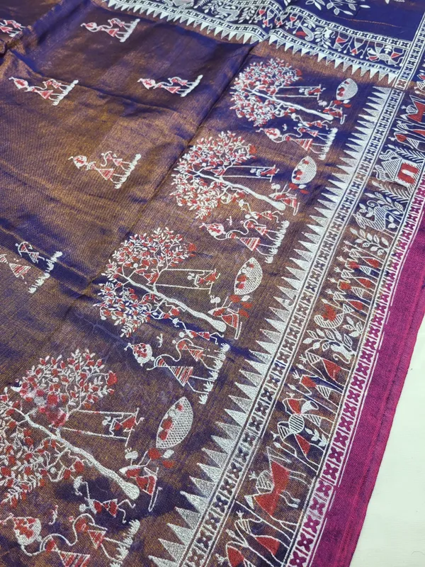 Sindhuja_Fashion_House_Printed,_Graphic_Print,_Woven_Handloom_Tissue_Saree_(Purple)