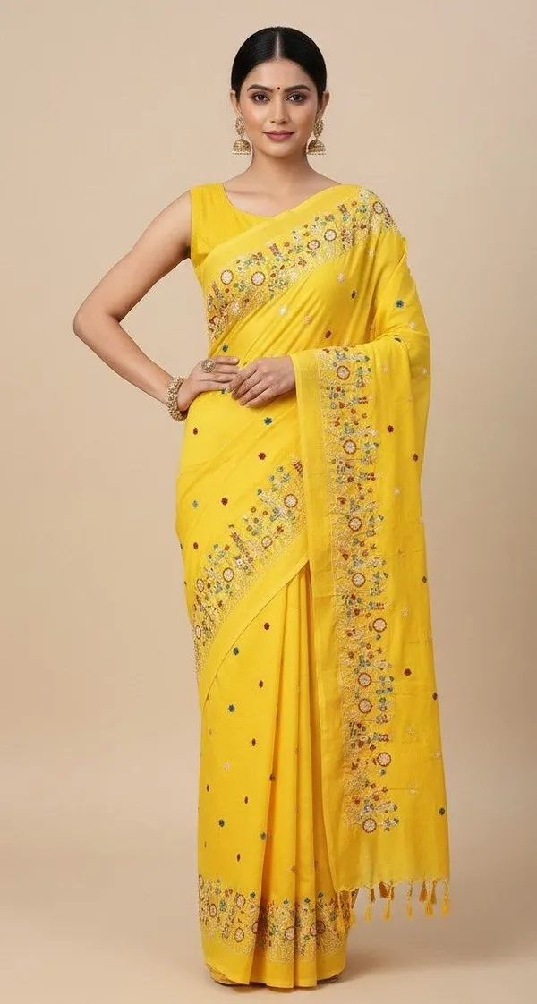 Sindhuja_Fashion_House_Embroidered_Daily_Wear_Khadi_Saree_(Yellow)