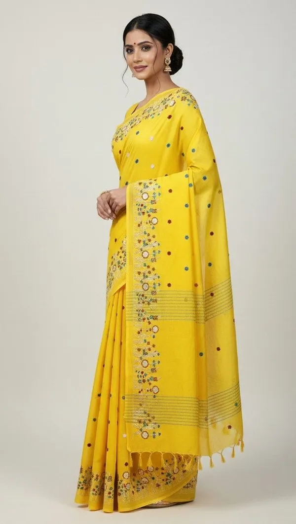 Sindhuja_Fashion_House_Embroidered_Daily_Wear_Khadi_Saree_(Yellow)