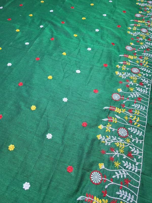 Sindhuja_Fashion_House_Embroidered,_Floral_Print_Daily_Wear_Khadi_Saree_(Green)