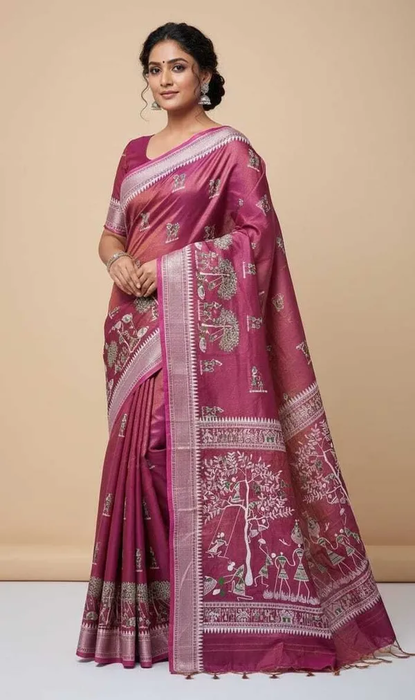 Sindhuja_Fashion_House_Printed_Handloom_Tissue_Saree_(Maroon)