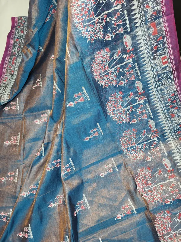 Sindhuja_Fashion_House_Printed,_Graphic_Print,_Woven_Handloom_Tissue_Saree_(Light_Blue)