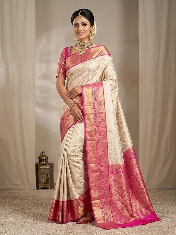 Sindhuja_Fashion_House_Woven_Banarasi_Silk_Blend_Saree_(Cream)