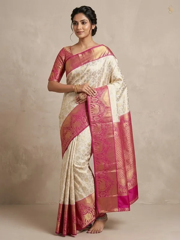 Sindhuja_Fashion_House_Woven_Banarasi_Silk_Blend_Saree_(Cream)