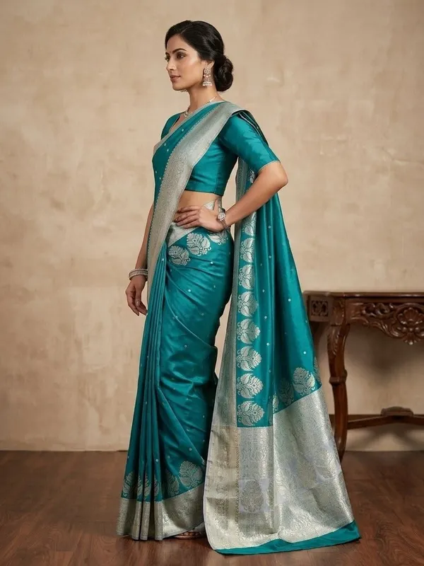 Sindhuja_Fashion_House_Woven,_Temple_Border_Banarasi_Pure_Silk_Saree_(Light_Blue)