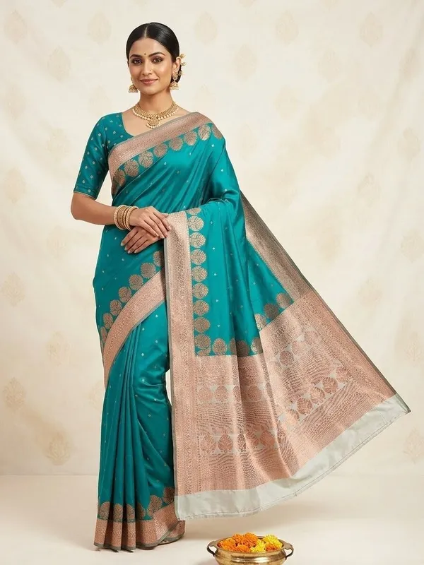 Sindhuja_Fashion_House_Woven_Banarasi_Pure_Silk_Saree_(Green)