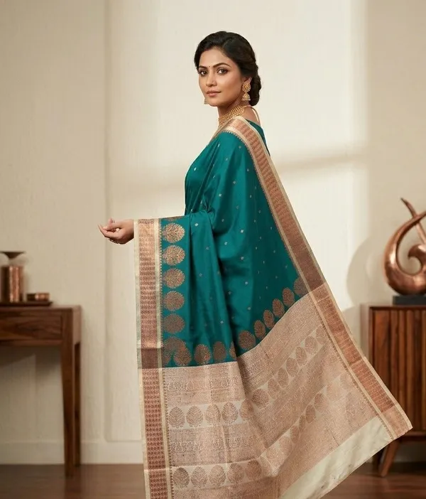 Sindhuja_Fashion_House_Woven_Banarasi_Pure_Silk_Saree_(Green)