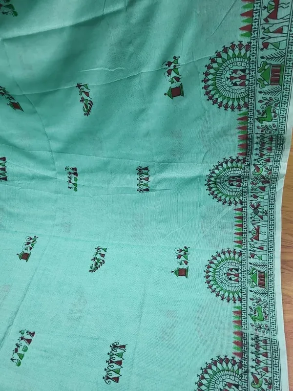 Sindhuja_Fashion_House_Printed_Kalamkari_Cotton_Blend_Saree_(Light_Green)