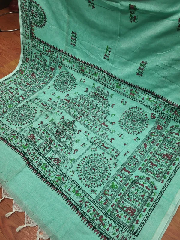 Sindhuja_Fashion_House_Printed_Kalamkari_Cotton_Blend_Saree_(Light_Green)