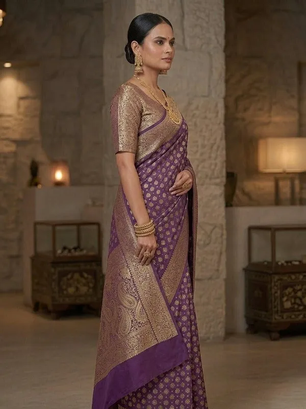 Sindhuja_Fashion_House_Woven_Banarasi_Silk_Blend_Saree_(Purple)