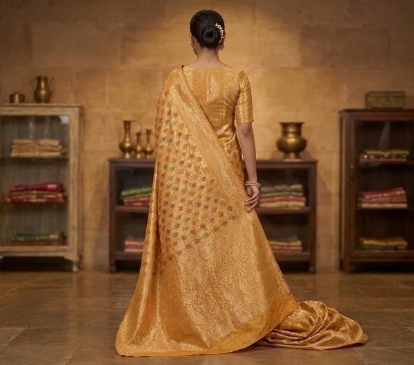 Sindhuja_Fashion_House_Self_Design,_Woven_Banarasi_Silk_Blend_Saree_(Yellow)
