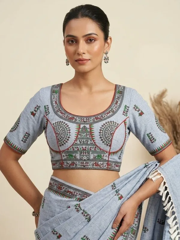 Sindhuja_Fashion_House_Printed_Kalamkari_Khadi_Saree_(Light_Blue)