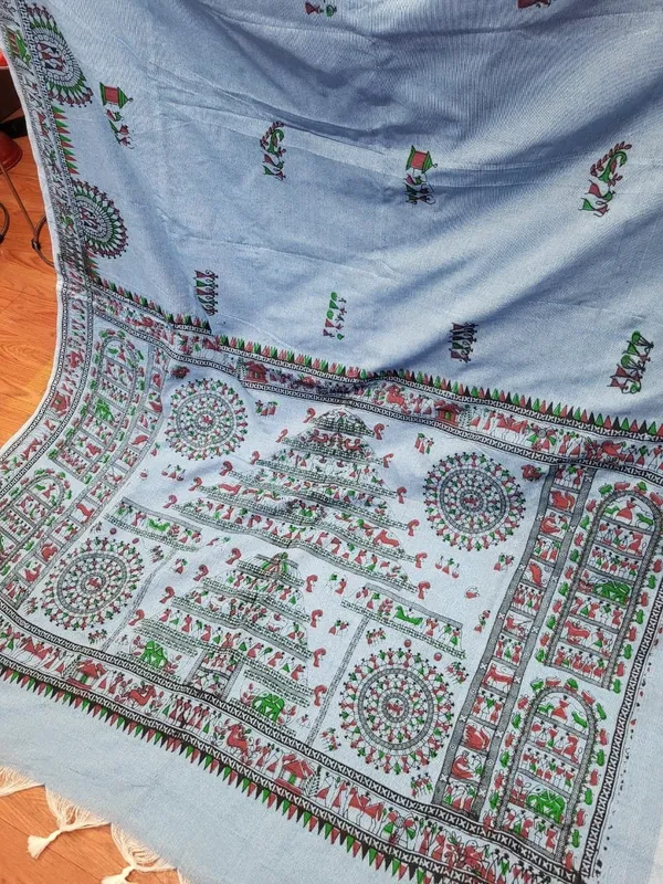 Sindhuja_Fashion_House_Printed_Kalamkari_Khadi_Saree_(Light_Blue)