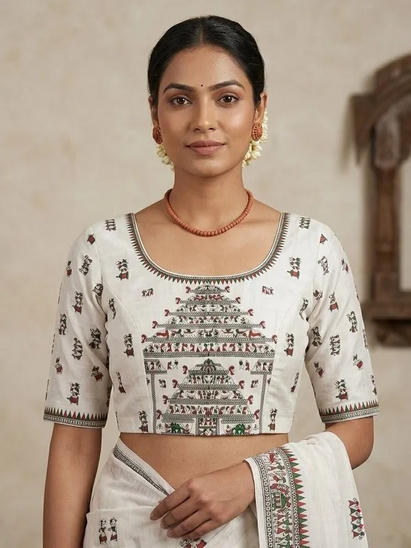 Sindhuja_Fashion_House_Printed_Madhubani_Khadi_Saree_(White)