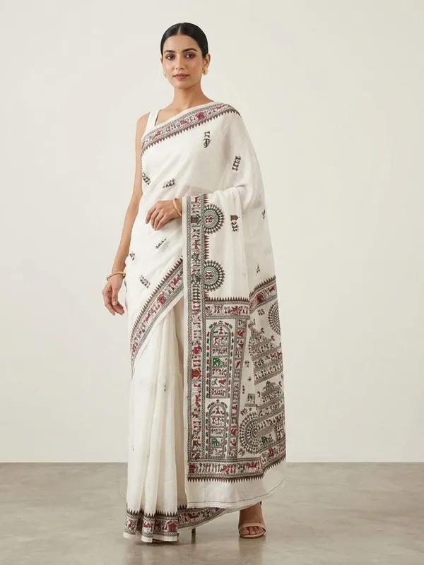 Sindhuja_Fashion_House_Printed_Madhubani_Khadi_Saree_(White)