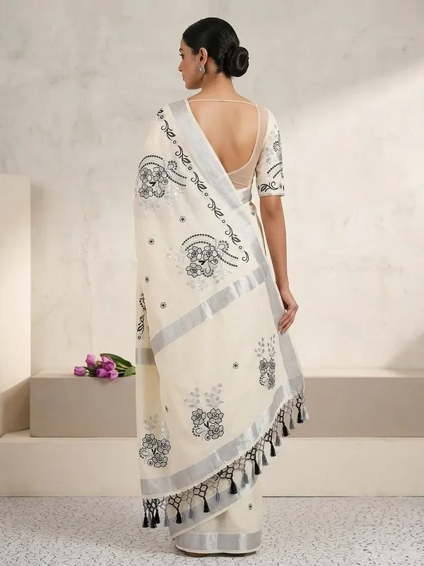 Sindhuja_Fashion_House_Floral_Print_Kasavu_Pure_Cotton_Saree_(Multicolor)