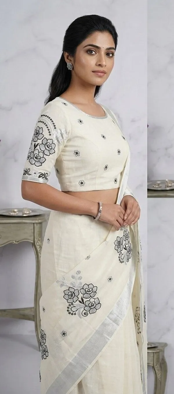 Sindhuja_Fashion_House_Floral_Print_Kasavu_Pure_Cotton_Saree_(Multicolor)