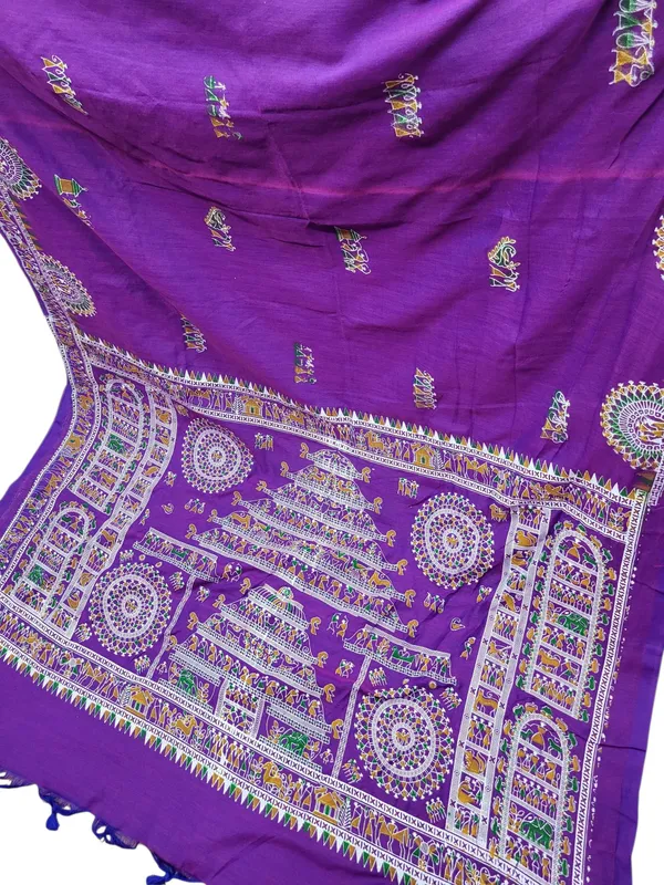 Sindhuja_Fashion_House_Printed_Madhubani_Khadi_Saree_(Purple)