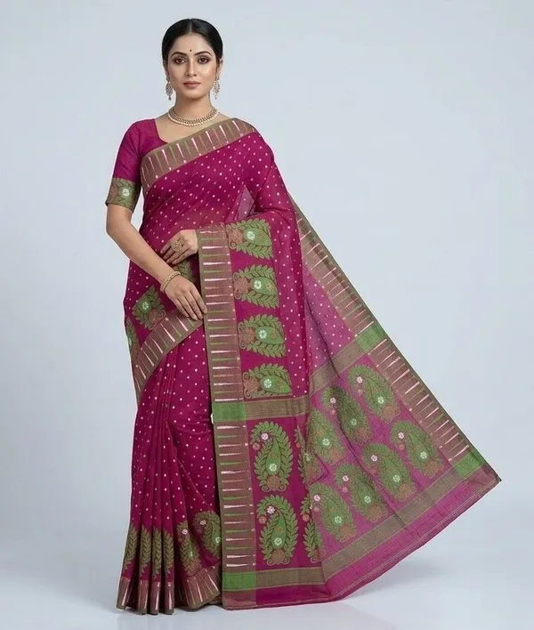 Sindhuja_Fashion_House_Woven,_Printed_Tant_Pure_Cotton_Saree_(Multicolor)