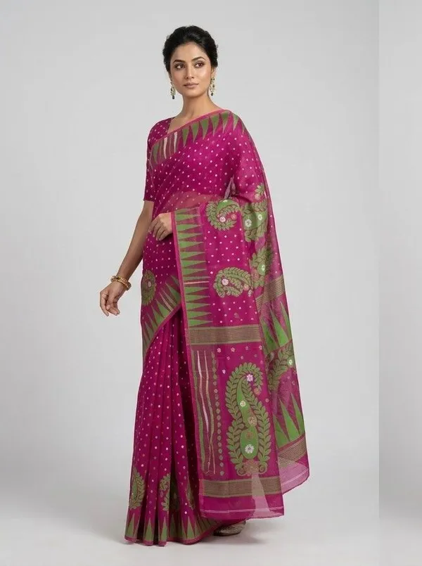 Sindhuja_Fashion_House_Woven,_Printed_Tant_Pure_Cotton_Saree_(Multicolor)