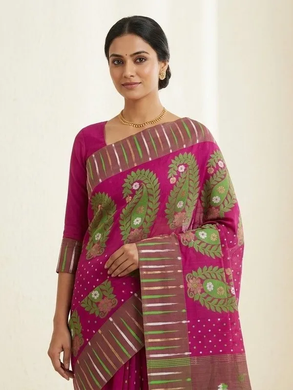 Sindhuja_Fashion_House_Woven,_Printed_Tant_Pure_Cotton_Saree_(Multicolor)