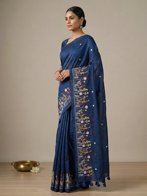 Sindhuja_Fashion_House_Embroidered_Daily_Wear_Khadi,_Pure_Cotton_Saree_(Blue)