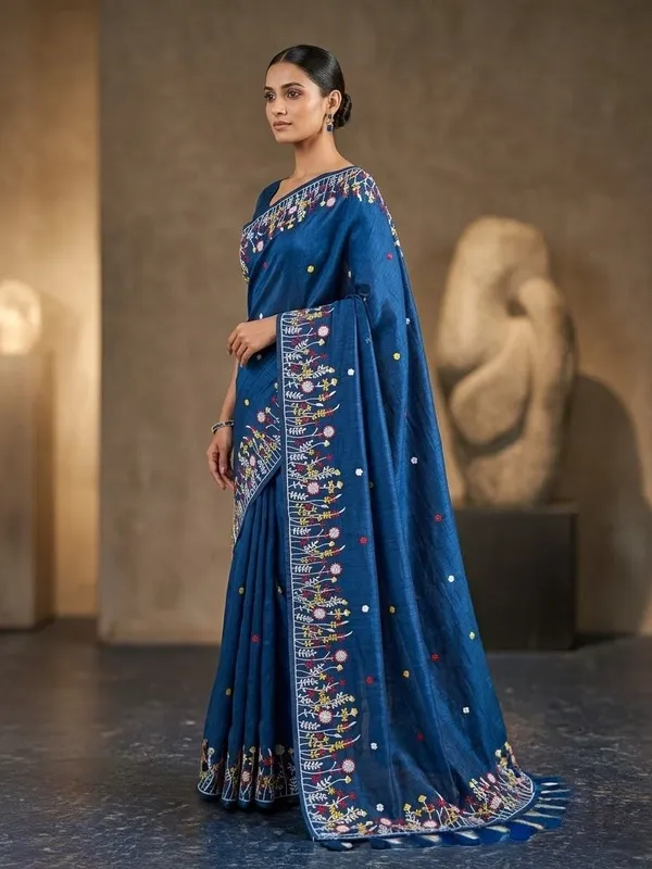 Sindhuja_Fashion_House_Embroidered_Daily_Wear_Khadi,_Pure_Cotton_Saree_(Blue)