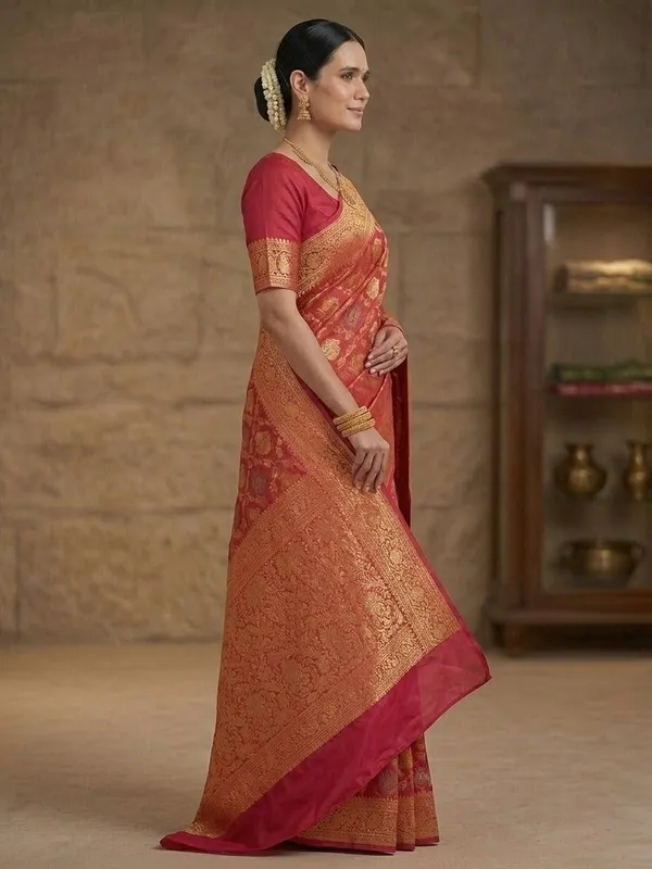 Sindhuja_Fashion_House_Woven_Banarasi_Silk_Blend_Saree_(Red)