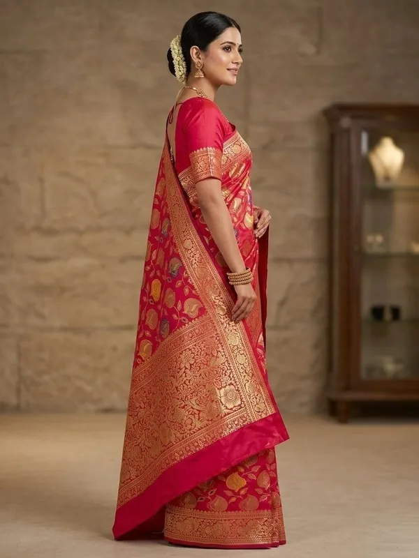 Sindhuja_Fashion_House_Woven_Banarasi_Silk_Blend_Saree_(Red)