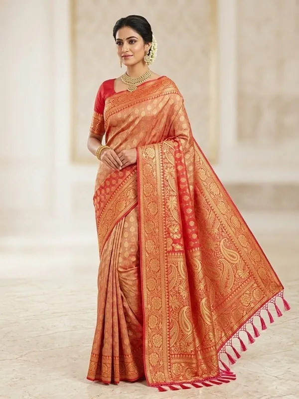 Sindhuja_Fashion_House_Paisley,_Woven_Banarasi_Silk_Blend_Saree_(Orange)