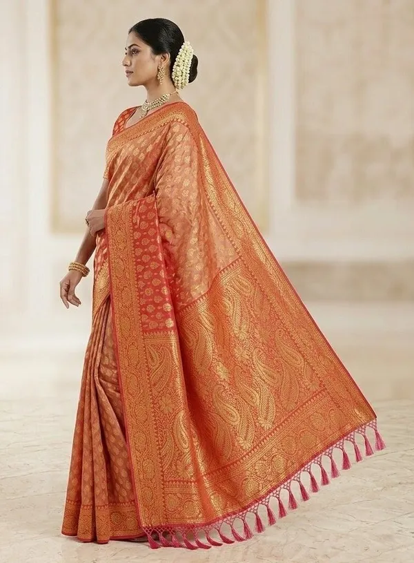 Sindhuja_Fashion_House_Paisley,_Woven_Banarasi_Silk_Blend_Saree_(Orange)