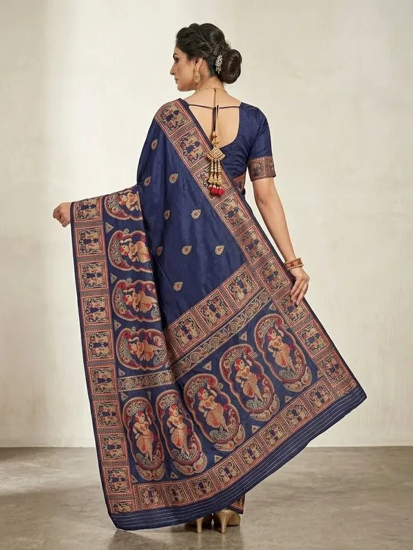 Sindhuja_Fashion_House_Woven_Banarasi_Silk_Blend_Saree_(Dark_Blue)