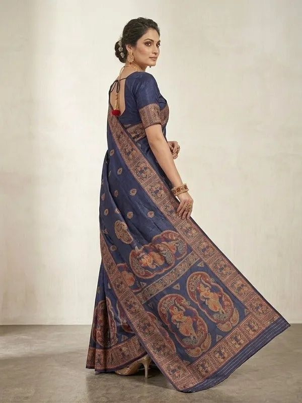Sindhuja_Fashion_House_Woven_Banarasi_Silk_Blend_Saree_(Dark_Blue)