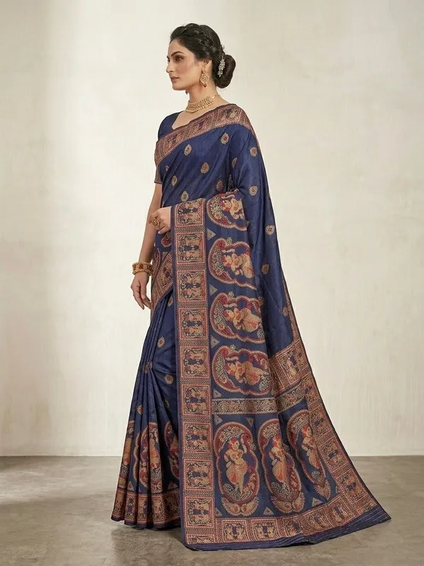 Sindhuja_Fashion_House_Woven_Banarasi_Silk_Blend_Saree_(Dark_Blue)
