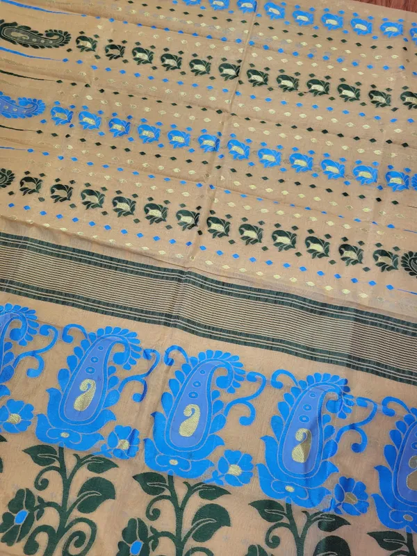 Sindhuja_Fashion_House_Floral_Print_Tant_Cotton_Silk_Saree_(Beige)