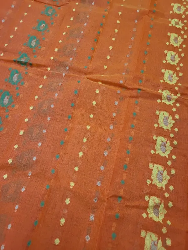 Sindhuja_Fashion_House_Woven_Jamdani_Cotton_Silk_Saree_(Orange)