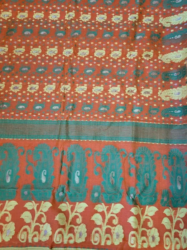 Sindhuja_Fashion_House_Woven_Jamdani_Cotton_Silk_Saree_(Orange)