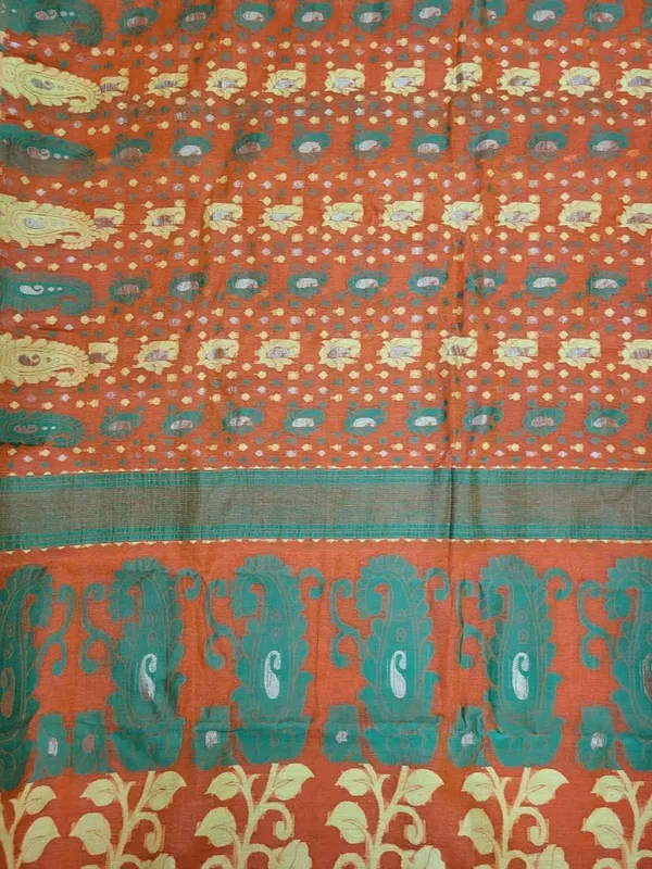 Sindhuja_Fashion_House_Woven_Jamdani_Cotton_Silk_Saree_(Orange)