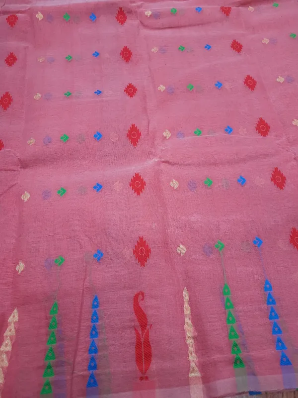 Sindhuja_Fashion_House_Woven_Jamdani_Cotton_Blend_Saree_(Pink)