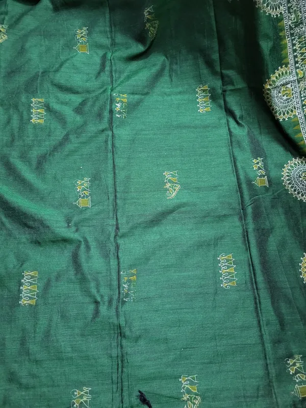 Sindhuja_Fashion_House_Embroidered,_Woven,_Geometric_Print,_Temple_Border_Madhubani_Khadi_Saree_(Dark_Green)