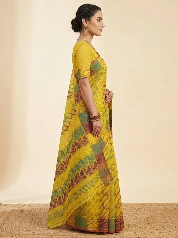 Sindhuja_Fashion_House_Printed_Jamdani_Cotton_Blend_Saree_(Multicolor)