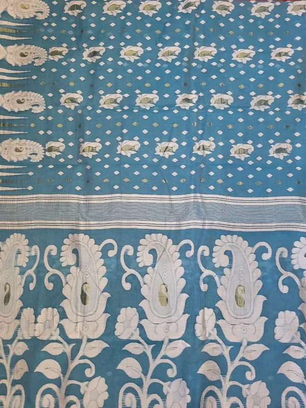 Sindhuja_Fashion_House_Woven,_Paisley,_Floral_Print_Jamdani_Cotton_Blend_Saree_(Light_Blue)