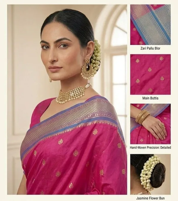 Sindhuja_Fashion_House_Floral_Print,_Woven_Banarasi_Pure_Silk,_Silk_Blend_Saree_(Pink,_Blue)
