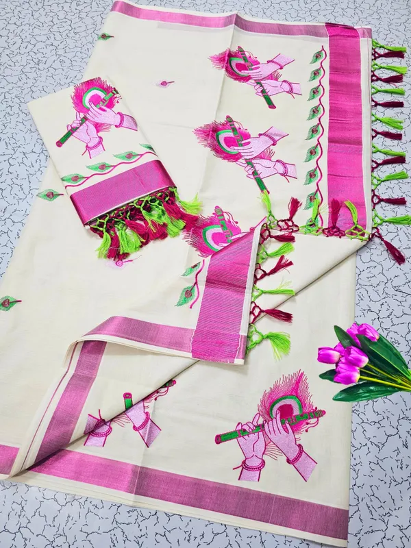 Sindhuja_Fashion_House_Printed_Kasavu_Pure_Cotton_Saree_(White,_Pink)