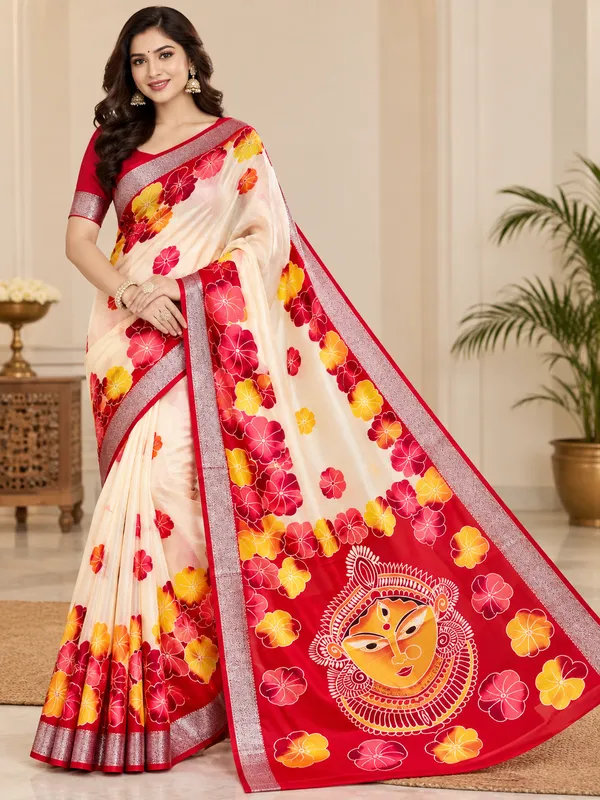 SINDHUJA_FASHION_HOUSE_LINEN_COTTON_DURGA_PRINT_SAREE