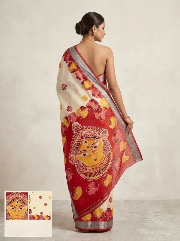 SINDHUJA_FASHION_HOUSE_LINEN_COTTON_DURGA_PRINT_SAREE