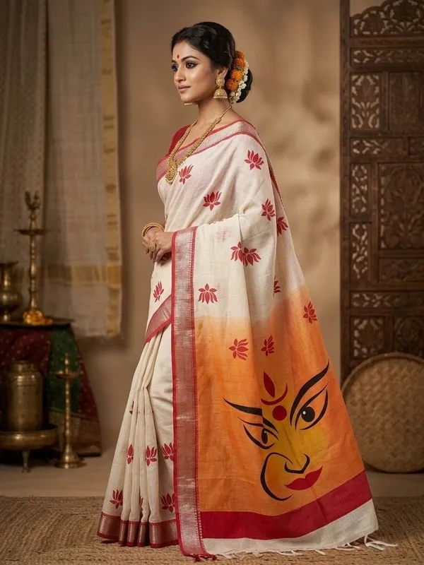 SINDHUJA_FASHION_HOUSE_LINEN_COTTON_DURGA_PRINT_SAREE