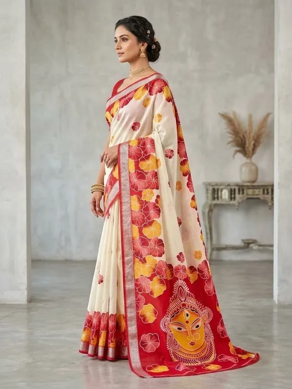 SINDHUJA_FASHION_HOUSE_LINEN_COTTON_DURGA_PRINT_SAREE